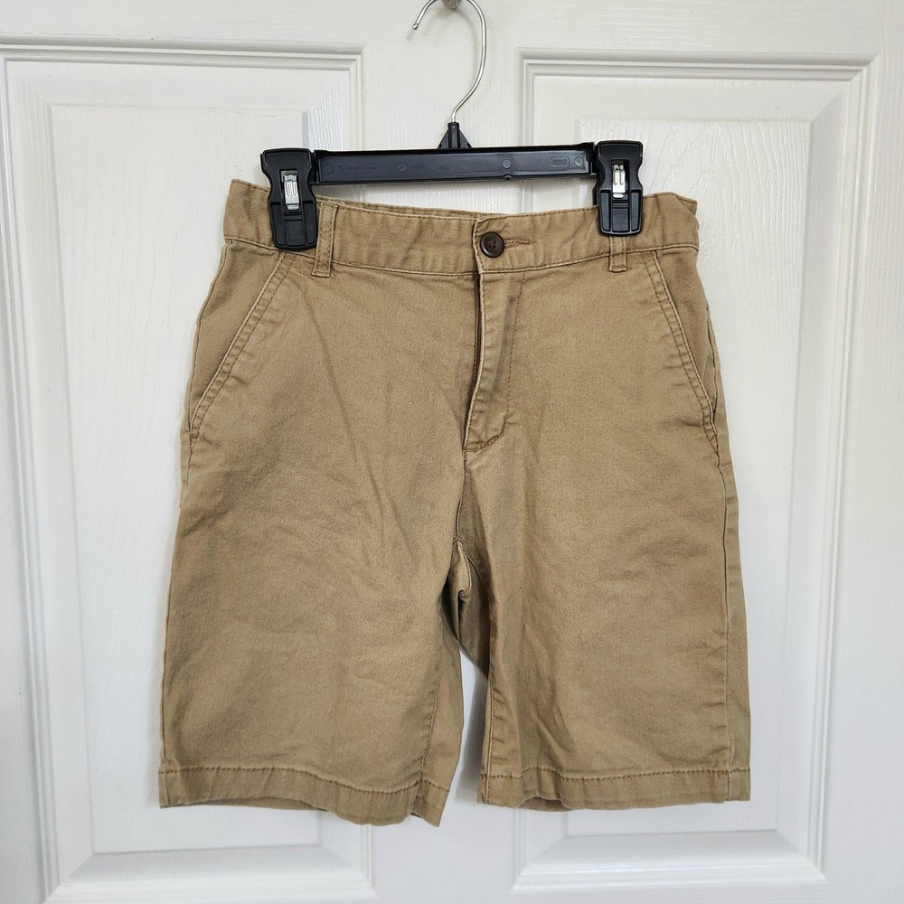 Old Navy Boys Khaki Chino Shorts Tan School Uniform Size 10 Cotton Twill
